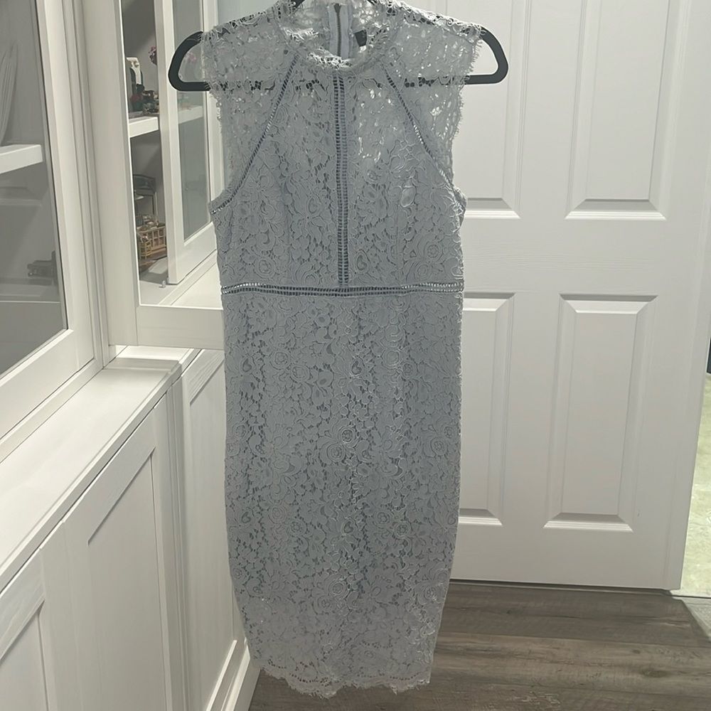 BARDOT Light Blue Mariana Light Blue Mist Pencil Dress, Size 6/S - Picture 3 of 12
